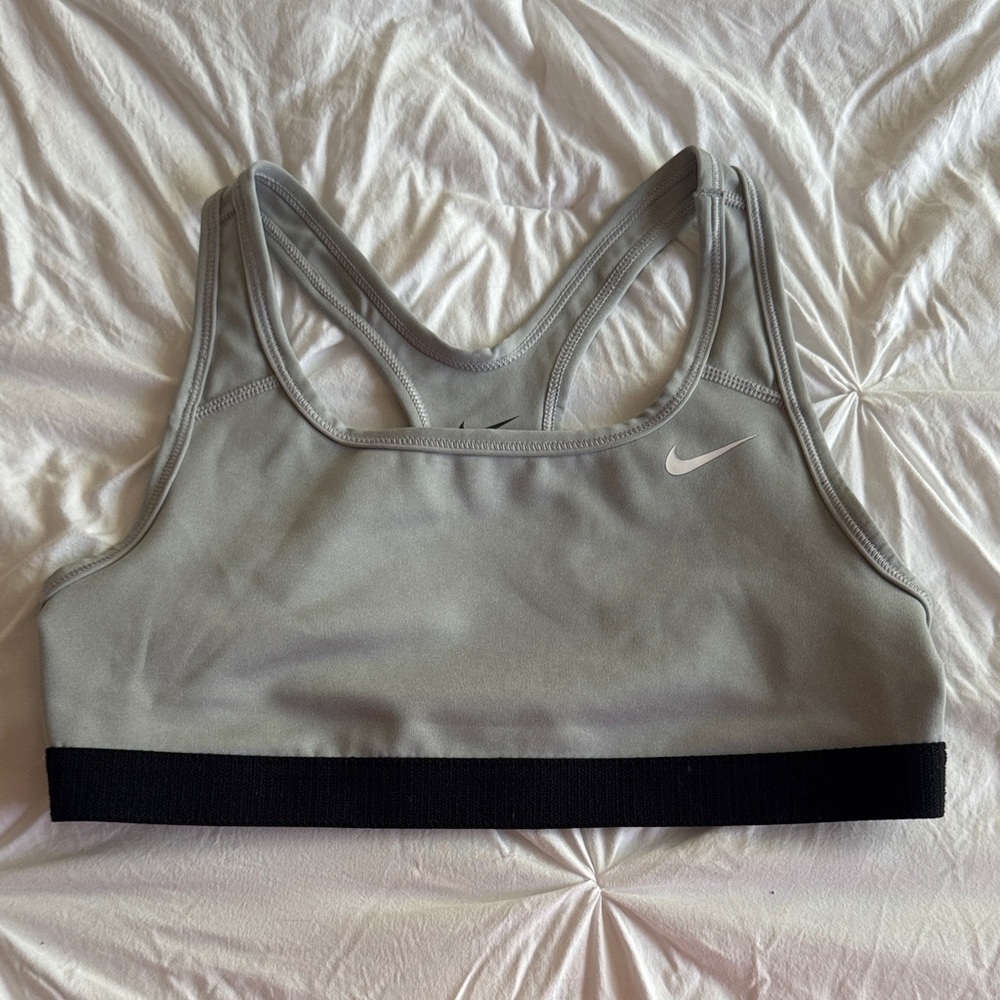 Nike Women's Gray and Black Sports Bra